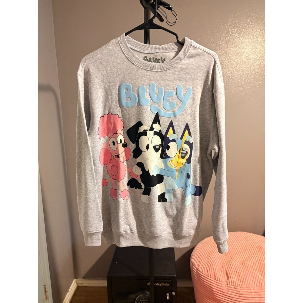 Bluey Lt Weight Heather Grey Sweat Shirt Sz S